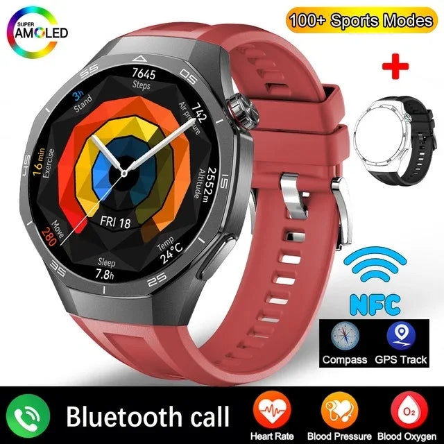 LAXASFIT 2025 New Smart Watch Men's 1.52 HD Screen Bluetooth Talk Heart Rate Monitor Men Women NFC Outdoor Sports