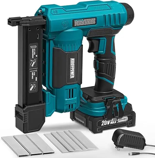 ALLOYPOWER 2-in-1 Cordless Brad Nailer & Stapler – 2.0Ah Battery + Nails & Staples