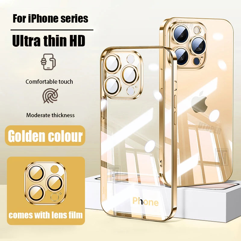 Official 17 Air Series Original Color Phone Case for iPhone 16 15 14 13 12 11 Pro Max Plus Transparent Simplicity TPU Soft