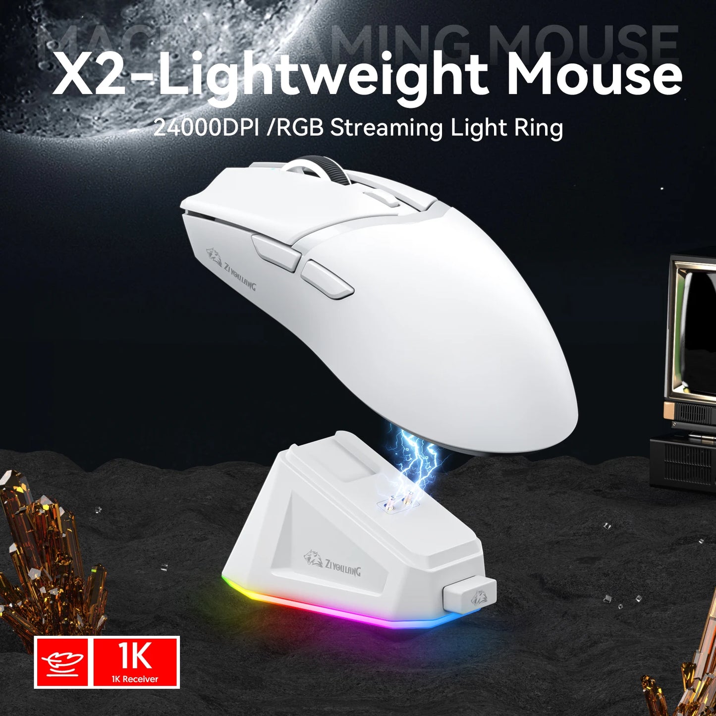 Attack Shark X11/X6/X2/X2Pro Gaming Mouse Magnetic RGB PAW3395 Bluetooth Three-Mode Connection Wireless Mouse, DPI Adjustable