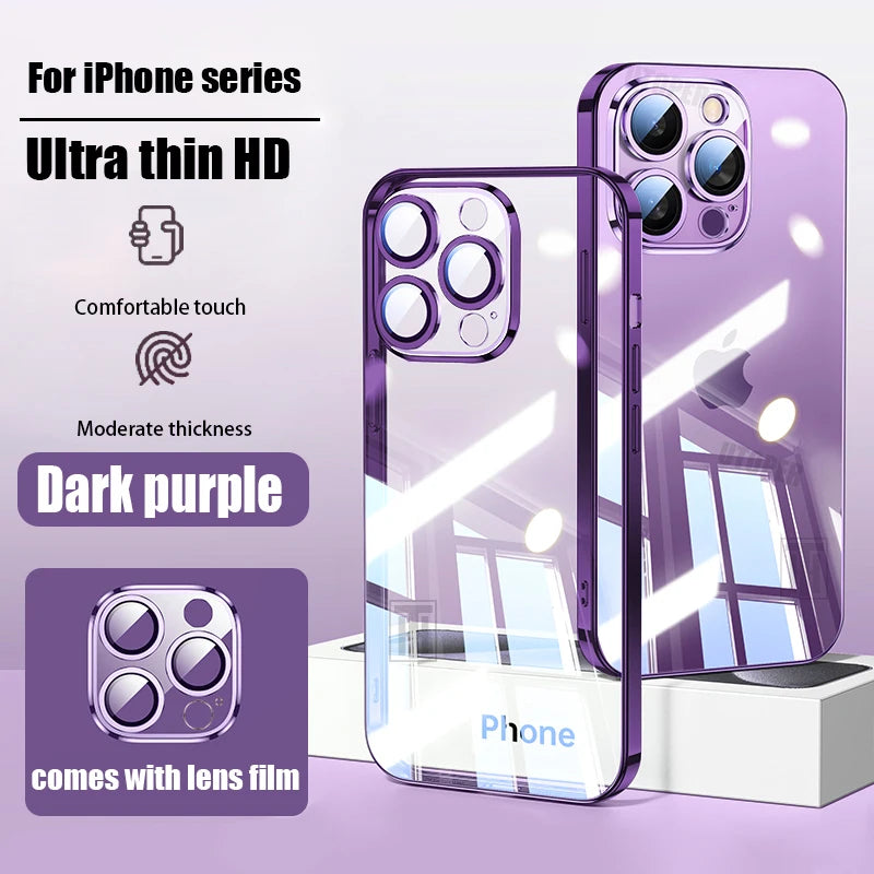 Official 17 Air Series Original Color Phone Case for iPhone 16 15 14 13 12 11 Pro Max Plus Transparent Simplicity TPU Soft