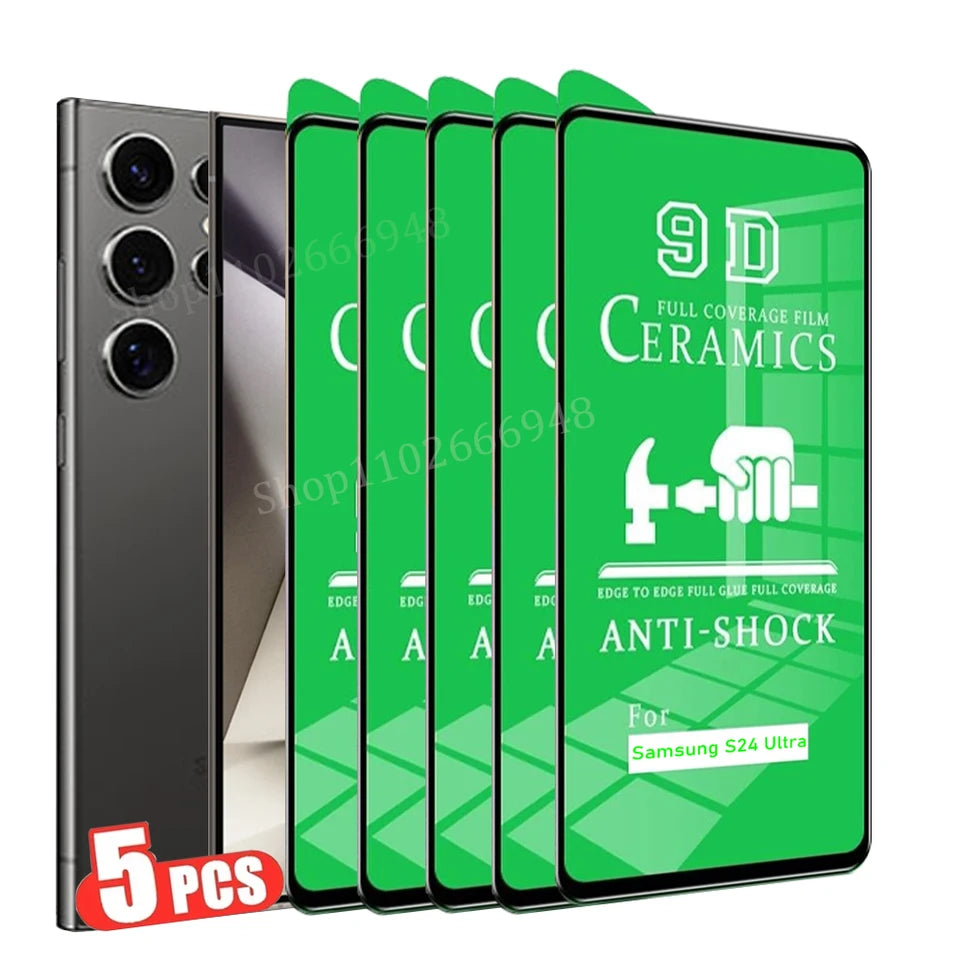 5PCS Screen Protector For Samsung S24 S25 S23 S22 S21 S20 Plus Ultra Protective Ceramic Film On Galaxy S23 S21 FE Not Glass Film