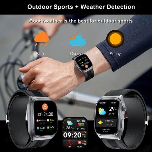 For huawei Smart Watch Men Air Pump Airbag 2025 New Ture Accurate Measure Blood Pressure health Waterproof Fitness Sport