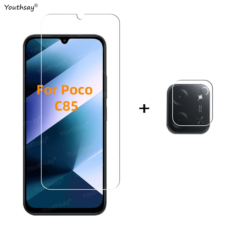 6in1 Full Gule Glass For Xiaomi Poco C85 Tempered Glass Poco C85 Screen Protector Protective Phone Camera Lens Film Poco C85