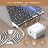 2Packs For IPhone Charger Fast Charging, 40W Dual USB C  With 10FT USB C Lightning Cable For IPhone14/13/12/11 Pro