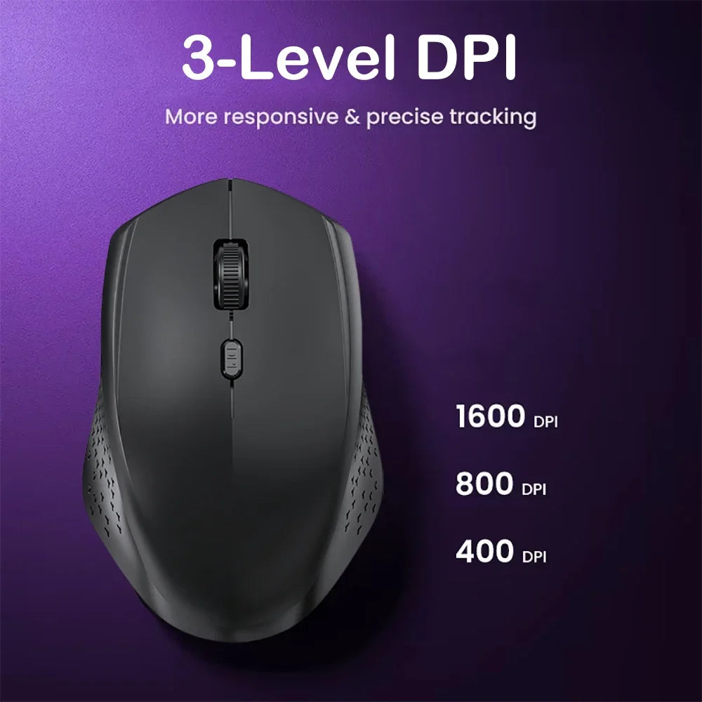 Bluetooth 5.2 Dual-Mode Wireless Mouse – Silent, Rechargeable, 1600DPI for Laptop & PC