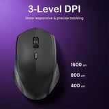 Bluetooth 5.2 Dual-Mode Wireless Mouse – Silent, Rechargeable, 1600DPI for Laptop & PC