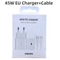 Original Samsung Charger 45W Super Fast Charge EU CERTIFIED Adapter For Galaxy Z Fold 5 4 3 Flip 5 4 3 S23 S24 Ultra S20 S22 S21