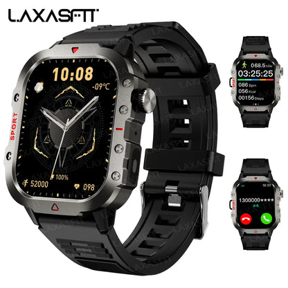 LAXASFIT Smart Watch Bluetooth Voice Call with LED Flashlight Health Monitor Outdoor Sports