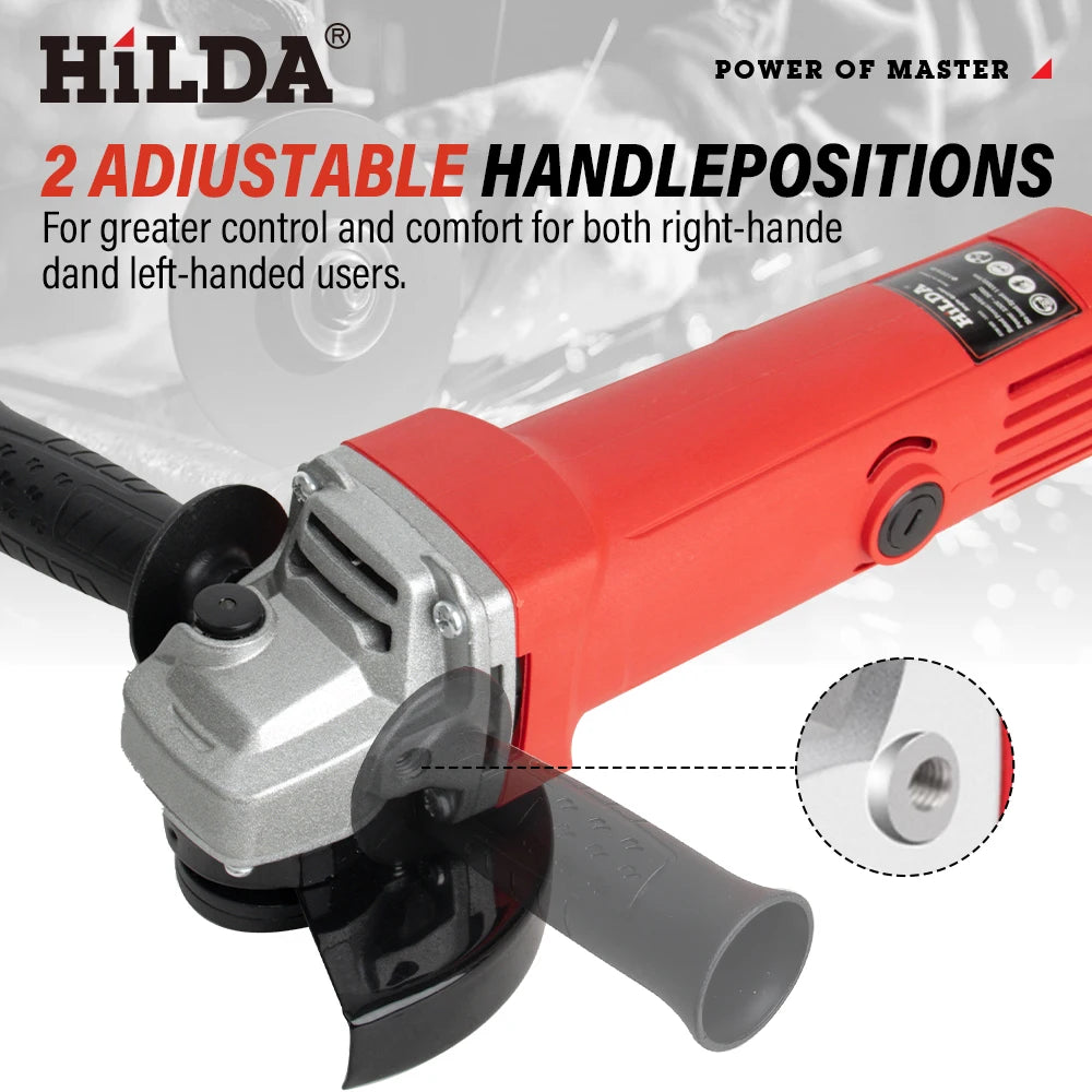 HILDA 1300W 125mm Angle Grinder – Handheld Electric Cutting Tool