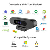 TOALLIN 1080P Webcam Windows Hello Face Recognition PC Camera with Microphone for TikTok/YouTube