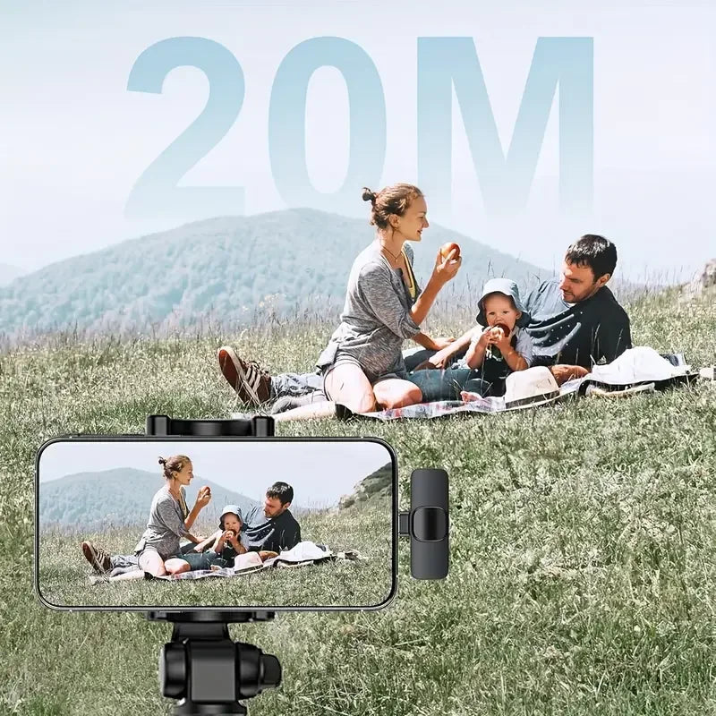 Wireless Lavalier Microphone – Mini Mic for iPhone, Android & Laptop, Live Streaming, Gaming & Recording