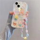 Korean 3D Bear Hang Phone Chain Lanyard Clear Soft Phone Case For iPhone 17 Air 16 15 14 Pro Max 11 13 12 Mini Plus Cute Cover