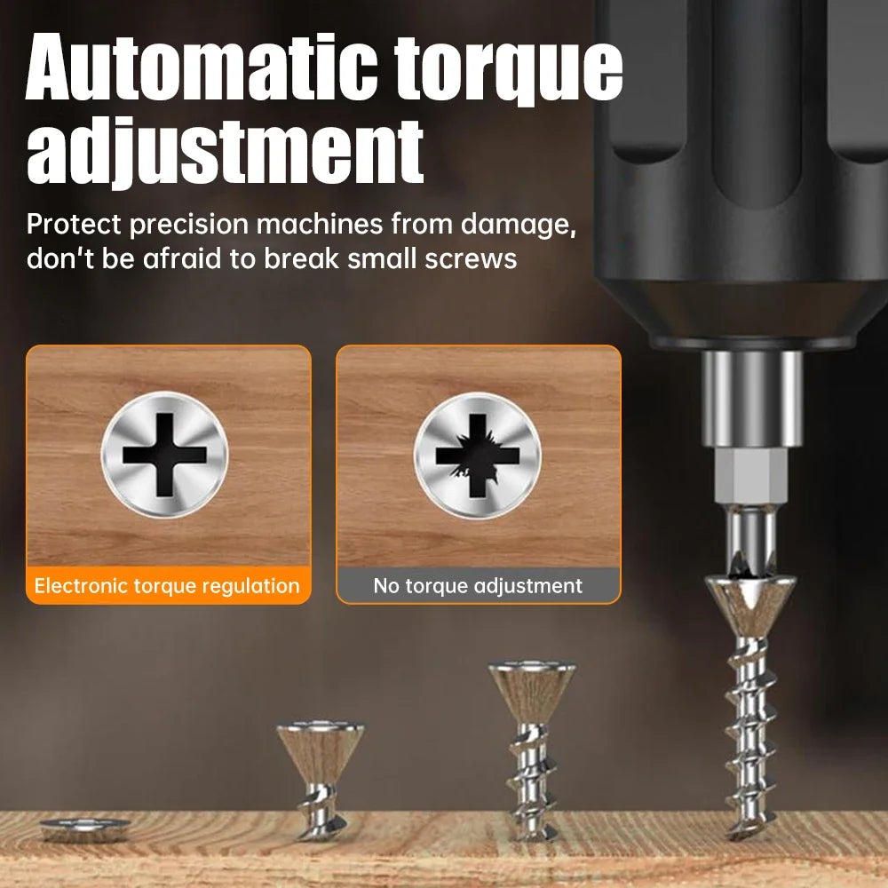 USB Electric Screwdriver Battery Rechargeable Cordless Screwdriver Impact Wireless Drill Screw Driver Tools