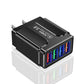 4 Ports Quick Charge 3.0 Wall Fast Charger Micro USB Fast Data Sync x Cable for Samsung Xiaomi Huawei Mobile Phone