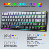 HXSJ-V200 Wireless Gaming Keyboard – 68-Key, 3-Mode (Wired/2.4G/BT), RGB Backlit, 60% Layout