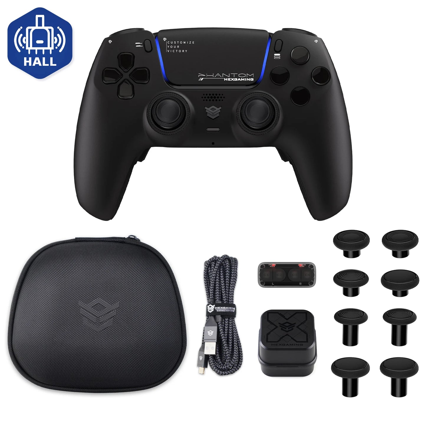 HEXGMING PHANTOM Wireless Bluetooth Hall Joystick Controller for PS5, PC & Steam