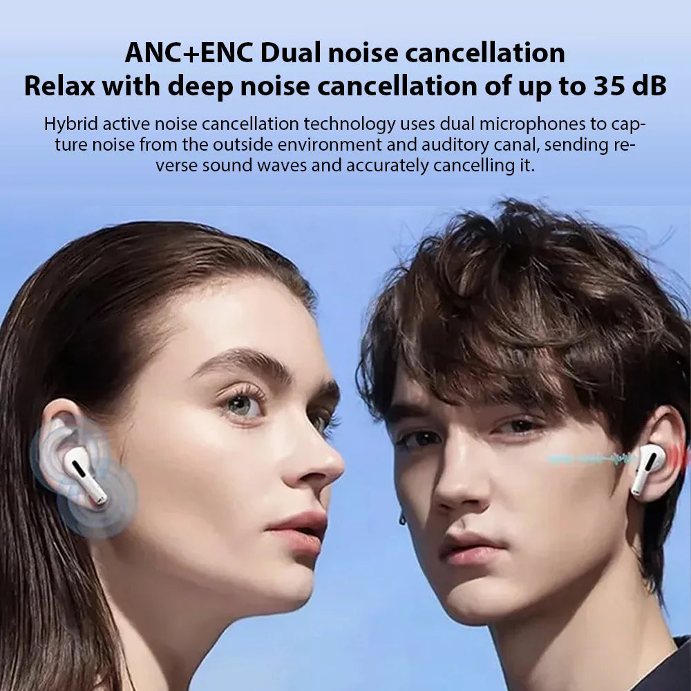 New Wireless Bluetooth Earphones A9pro In-Ear Noise-Cancelling Headphones with Smart Screen Ultra-Long Battery Life Sport Earbud