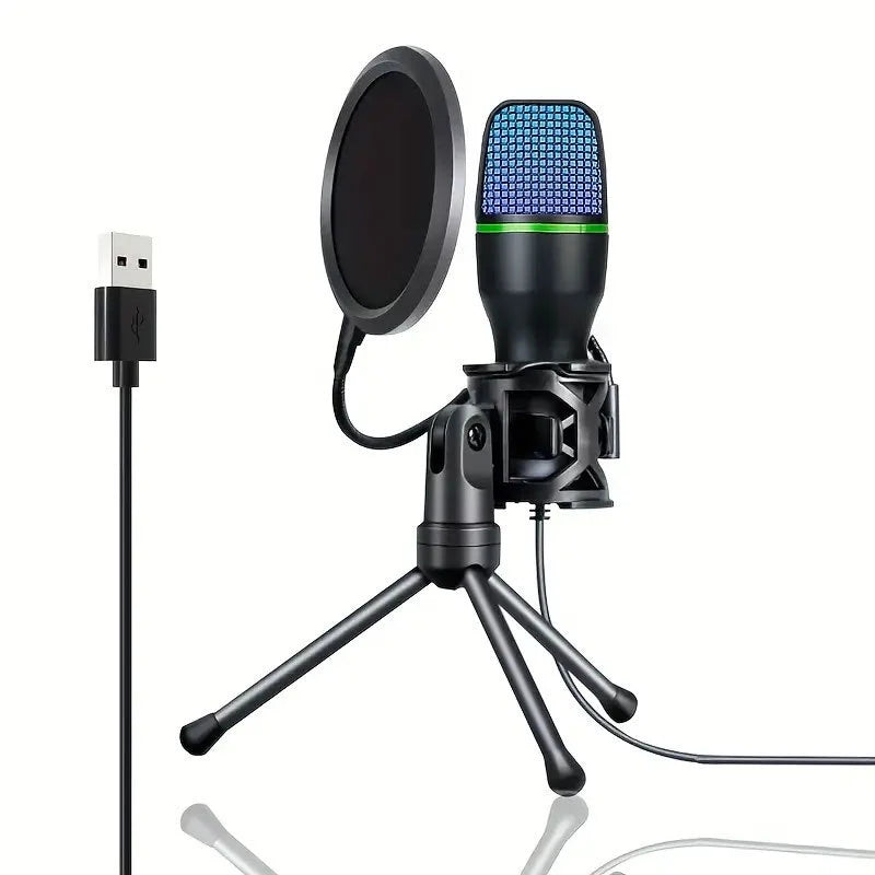 RGB USB Condenser Microphone – Pro Mic for Gaming, Streaming & Podcasting