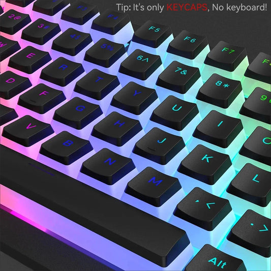 Pudding PBT Keycaps – 129-Key Double Shot Set for RGB Mechanical Keyboards (60%/80%/100%)