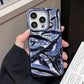 Luxury Electroplate Silvery 3D Wrinkle Phone Case For iphone 17 Air 16 15 14 Plus 13 11 12 Pro Max Water Ripple Shockproof Cover