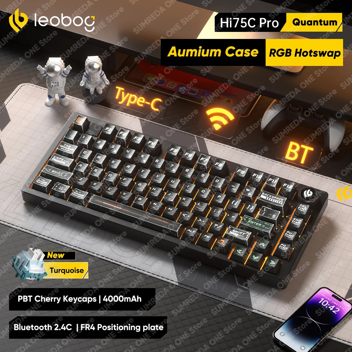 Leobog Hi75C Pro Wireless Mechanical Keyboard – 75% Layout, RGB, BT & 2.4G Wired