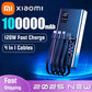 Xiaomi 120W 100000mAh Large Capacity Power Bank 4 in 1 Fast Charge Thin Portable Battery Charger For iPhone Samsung