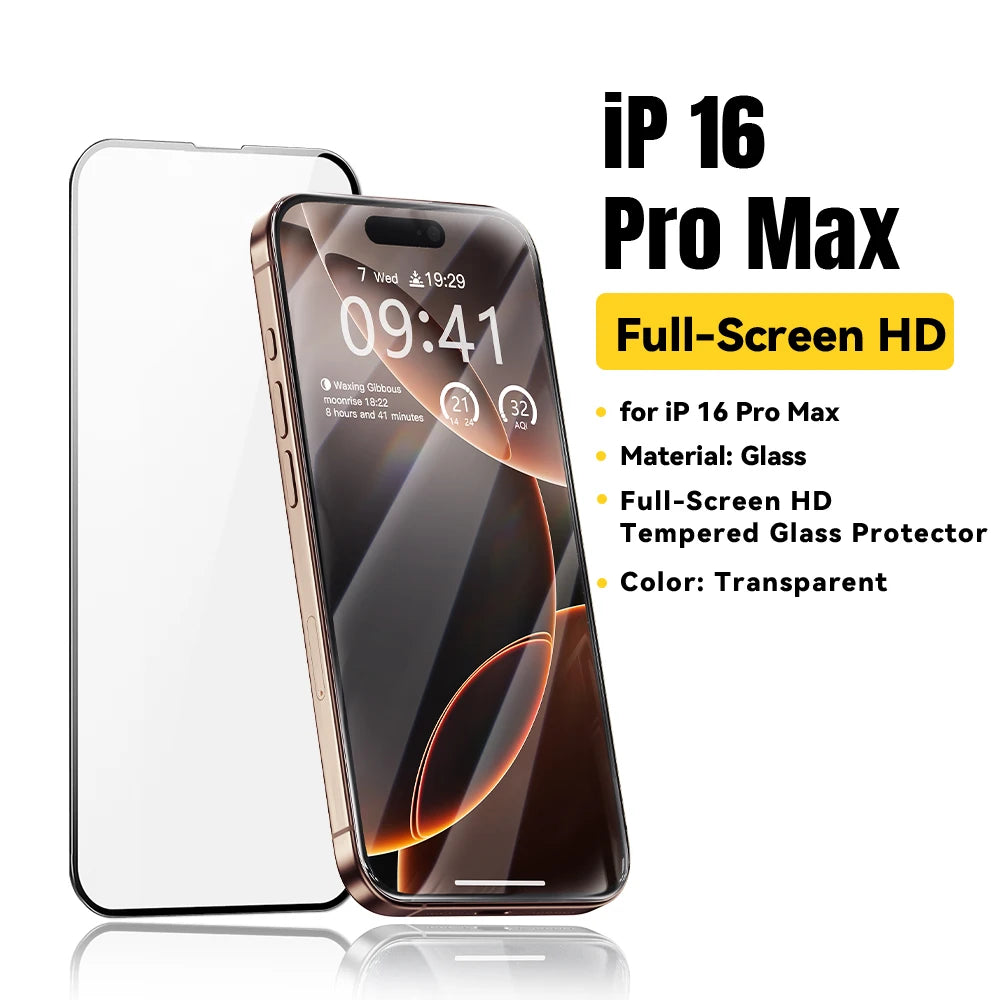 Essager Screen Protector for iPhone 16 15 14 13 Pro Max Plus 2Pcs HD Drop-proof And Dust-proof Tempered Glass Film Transparent