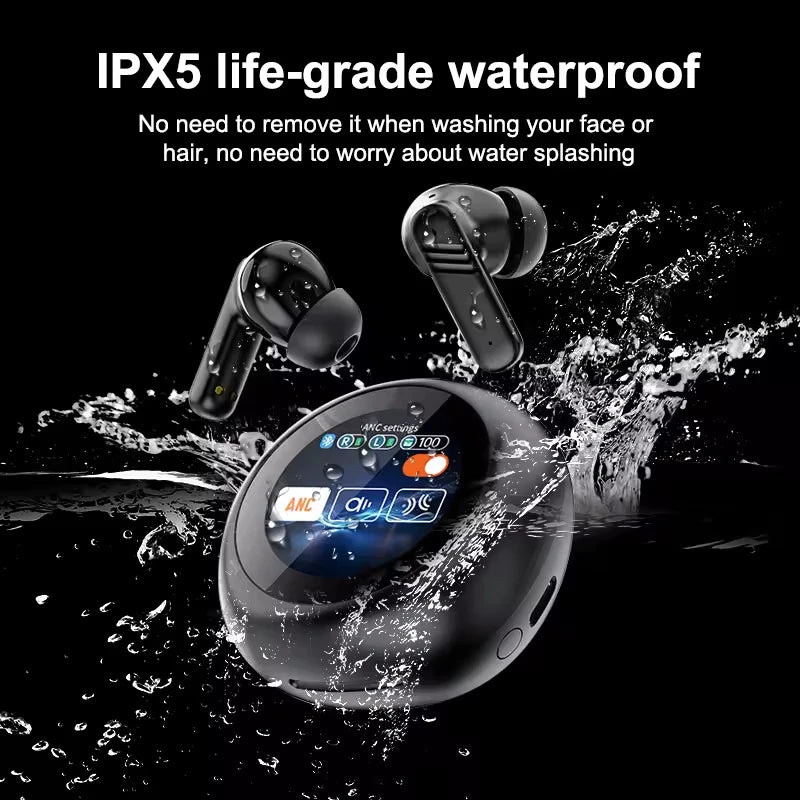 A18 Pro Wireless Bluetooth 5.4 Earphones Touch Screen Control Sports Waterproof Gaming Earphones with Microphone Earphones