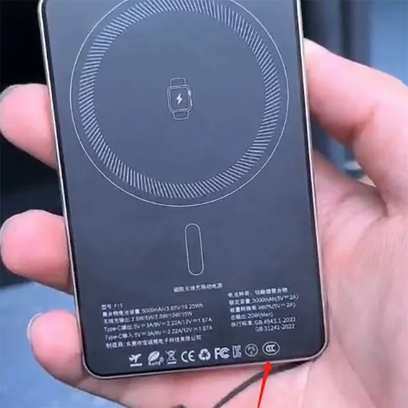 CCC certification 10000mAh Power Bank for MagSafe Magnetic Wireless 20W Fast Charging Battery bracket for IPhone Samsung Xiaomi