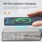 Wireless Charger Time Alarm Clock LED Digital Thermometer Chargers Fast Charging Dock Station for iPhone Samsung