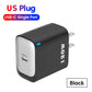 120W PD Fast Charger Type C Quick  3.0 USB C For iPhone 15 16 Samsung Xiaomi 0.25m USB C to C Short Cable