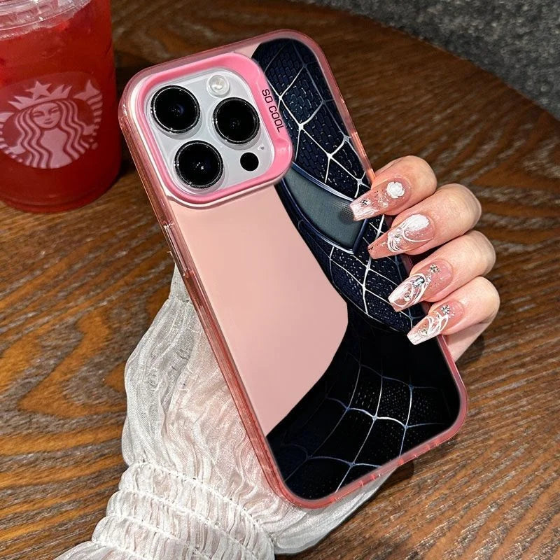Marvel Spider Man Half Face Cool Phone Case For iPhone 16 15 14 13 12 11 Pro Max XR XS 7 8 Plus MINI Y2K Anti Fall Cute
