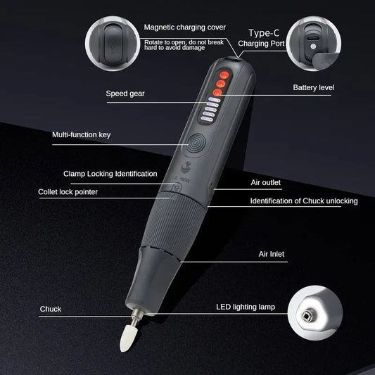 CreationSpace 8V Lithium Electric Grinding Set – Handheld Grinder for Wood Carving, Polishing & Cutting MS0101A