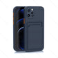 Luxury Silicone Card Holder Wallet Case For iPhone 15 14 13 12 11 Pro Max Plus Shockproof Phone Slot Cover Accessories