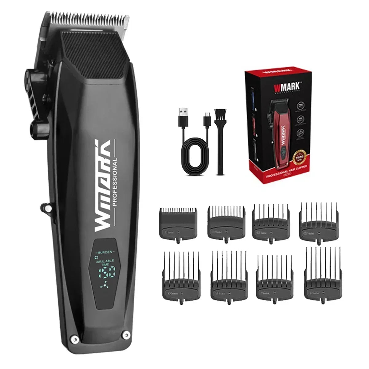 WMARK NG-125 Professional Hair Clipper – 7500RPM, Rotating Motor, 5 Blade Adjustments