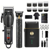 HIENA 212 Professional Hair Clipper – Metal Cordless Electric Trimmer with LCD Display