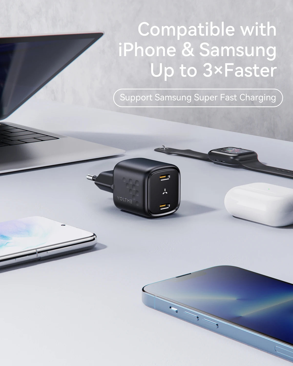 VOLTME 30W GaN Ⅲ USB charger fast High speed type c Portable Phone for iphone 15 pro max xiaomi samsung