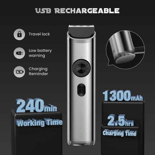 Cordless Professional Hair Clippers – Electric Barber Trimmer Kit for Men