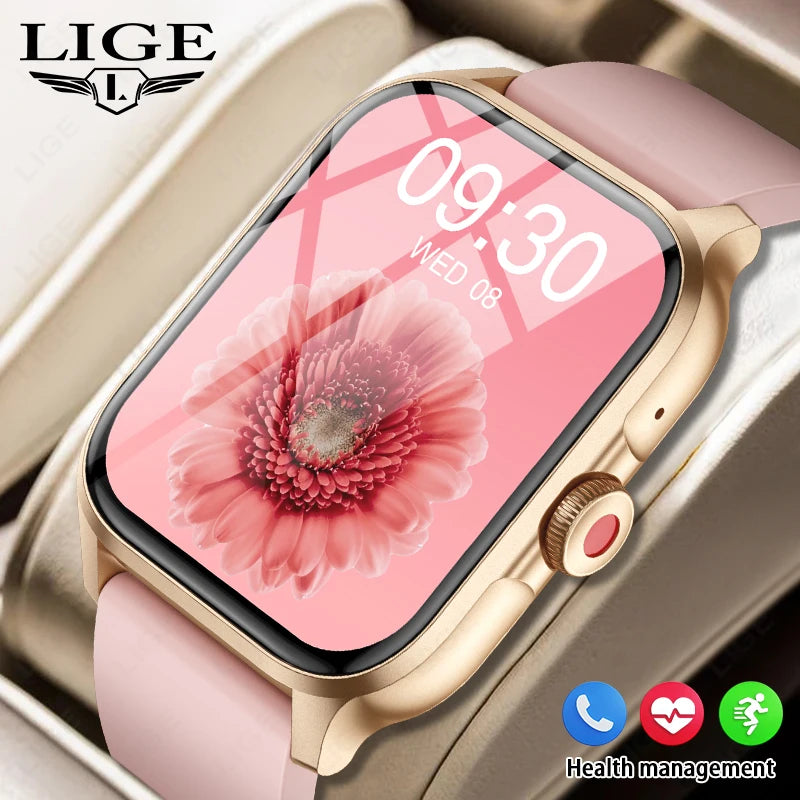 LIGE New 2025 With Flashlight Waterproof Smartwatch Men Bluetooth Calling  Women Multiple Sports Modes Man