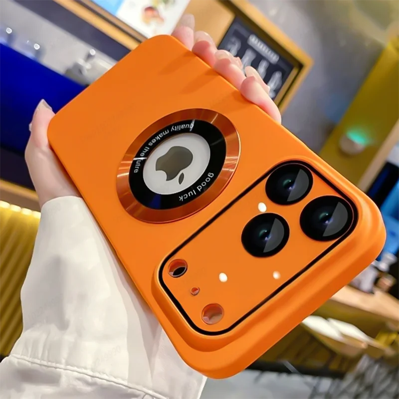 Luxury Frosted Solid Color Case For iPhone 17 16 Pro Max 17 Air 11 12 13 14 15 Plus For Magsafe Magnetic Camera Protection Cover