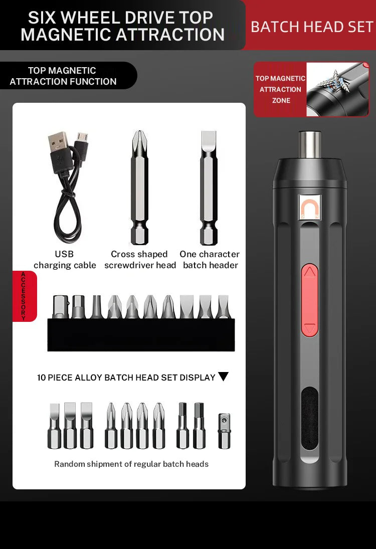 Electric Screwdriver Set USB Rechargeable Household Mini Precision  High Torque Repair Tool