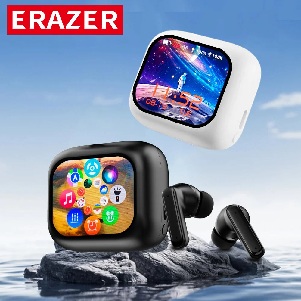 ERAZER Original LCD Touch Screen Bluetooth earphone ANC noise cancelling wireless Headphone waterproof earbuds HD stereo Headset
