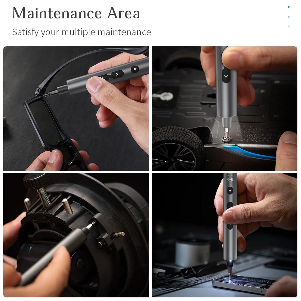 28-in-1 Mini Electric Screwdriver – USB Rechargeable with N20 Motor & Shadowless LED Light