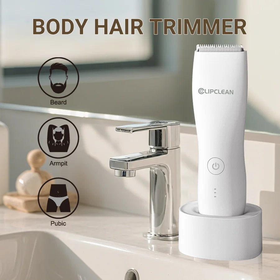 Men’s Waterproof Body Trimmer – Skin-Safe Blades, 90Min Cordless Grooming Kit