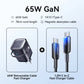 Joyroom 65W GaN USB Fast Charger With Retractable Type-c Cable for Phone Tablet Laptop Fast for iPhone Samsung Macbook