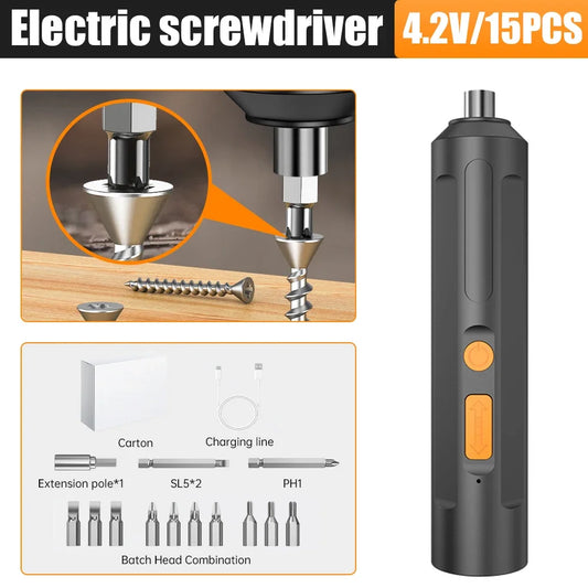 USB Rechargeable Cordless Electric Screwdriver – Wireless Impact Drill Power Tool