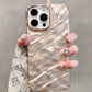 Luxury Plating Silicone Shiny Water Ripple Case For iPhone 16 15 14 13 12 11 Pro Max Plus Aesthetic Camera Protection Cool Cover
