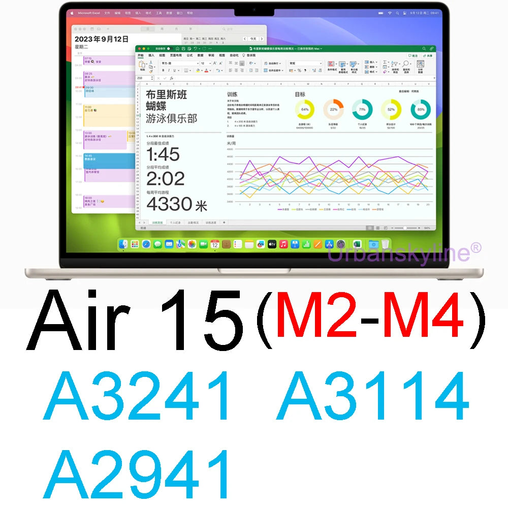 Screen Protector for MacBook Air 15 13 M4 Pro 14 16 M3 M2 M1 Touch Bar ID 11 12 HD Skin Film Guard Cover 13.6 A3241 A3240 Retina