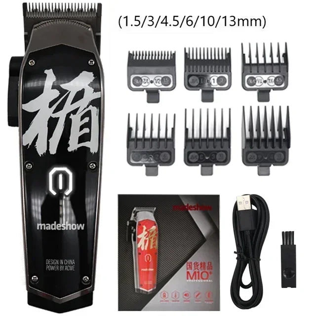 Madeshow M10/M11 Professional Hair Clipper – Titanium Ceramic Blade, 7000RPM Salon Trimmer